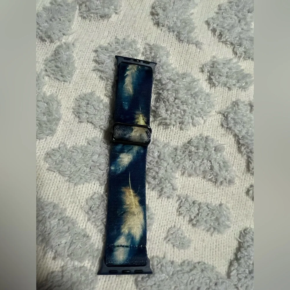 Navy Feather Design Watch Band